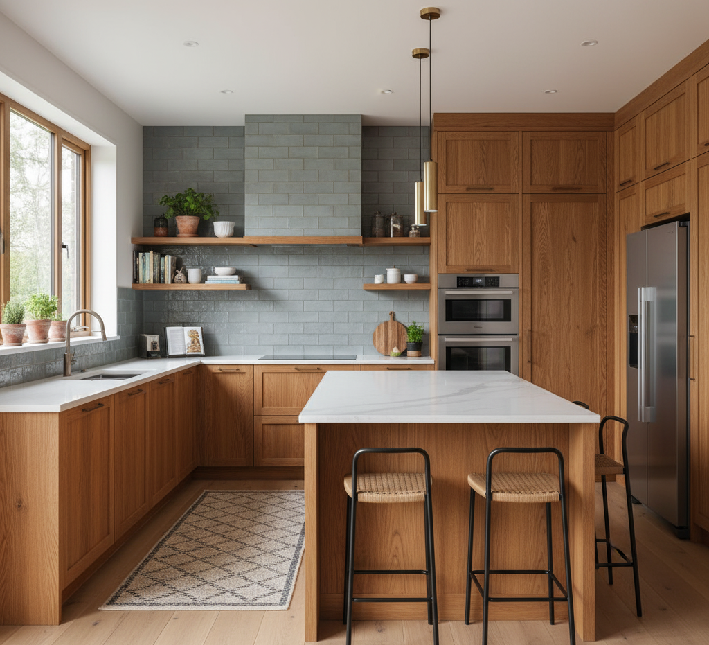 Natural Wood Kitchen (Beech/Walnut)